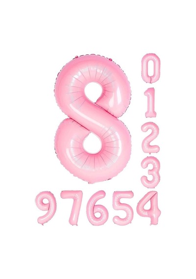 Rakam Folyo Balon 34 İnç 76-82 Cm Pembe, 8 Sku: Zeusb0f3jzz96w .
