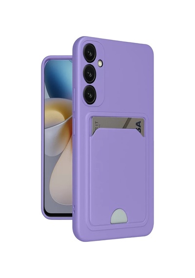 Newface Samsung Galaxy A55 5g Kılıf Kelvin Kartvizitli Silikon - Lila