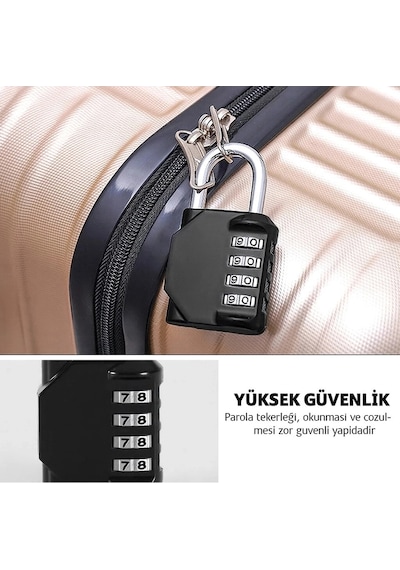 Omniax 4 Haneli Şifreli Asma Kilit Çelik Halkalı - Dolap/bavul/spor Çantası/spor Salonu Kilidi