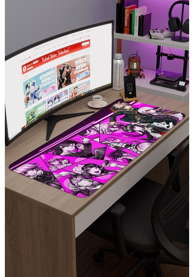 Danganronpa Kaymaz Dikişli Kauçuk Oyuncu Mousepad V2 - 90x40 Xxl Gaming Mouse Pad Fare Altlığı