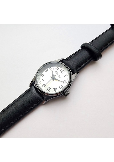 Retro Kadın Kol Saati, Vintage Tasarım, Klasik Tasarım, Siyah Kasa, Minimal Tasarım, Kayışlı Siyah Altın