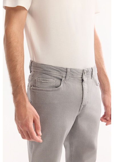 Avva Erkek Gri Klasik Bel Parça Boya Pamuklu Yıkamalı Berlin Slim Fit Jean Pantolon A52y3509