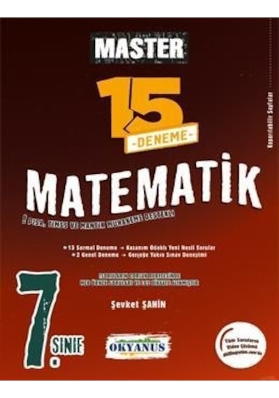 7. Sınıf Master 15 Matematik Denemesi -  Okyanus Eğitim