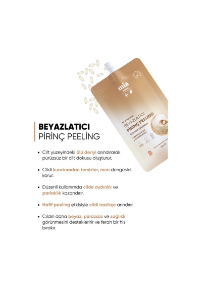 Mia Klinika Aydınlatıcı ve Beyazlatıcı Pirinç Peeling Maskesi 15 ML
