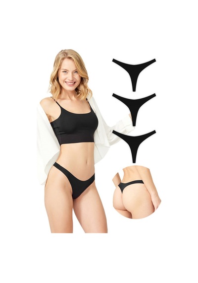 Cottonhill Basic Lazer Kesim Tanga Külot 3'lü Paket - 5 Renkli-9 Çok Renkli