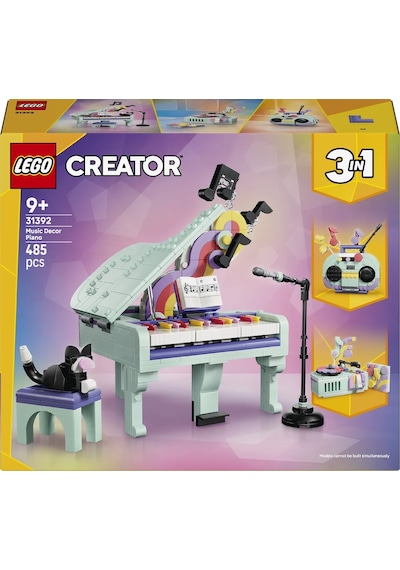 LEGO® Creator 3’ü 1 Arada Müzikal Dekor Kedili Piyano 31392 - 9 Yaş Üzeri için Aksesuarlar İçeren Oyuncak Yapım Seti (485 Parça)
