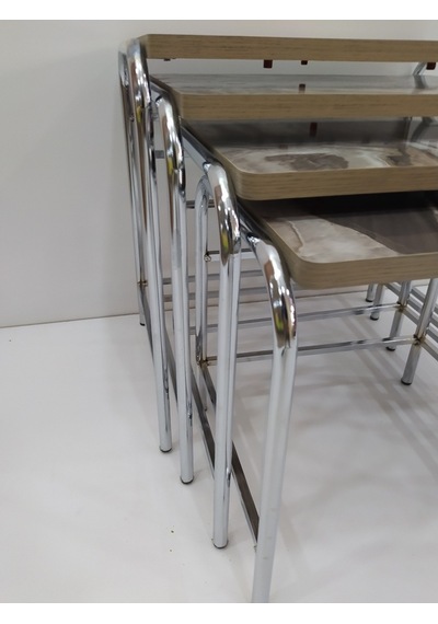 Zigon Sehpa 4'Lü Metal Model Transmisyon Nikelaj Ayak Ahşap Merme (422100091)