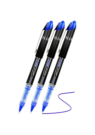 Mavi Pilot Kalem Ub-205 Vision Elite 0.5mm 3 Adet Uniball Pilot Kalem 0.5 Mm Roller Uçlu Pilot Kalem İnce Uçlu Likit Mavi