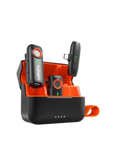 Hohem Mic-01 Kablosuz Yaka Mikrofonu, Anında Eşleştirme, Dsp Gürültü Engelleme, 20 Saat Pil Ömrü, Pc Android Kamera Gimbal İçin Mini Mikrofon, Video Kaydı/röportaj, 2 Tx+1 Rx+şarj Kutusu
