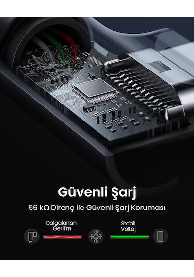 Ugreen Usb-c To Usb-a 3a Qc 90 Derece Hızlı Şarj Kablosu, 1 Metre, Uzay Girişi, 50941