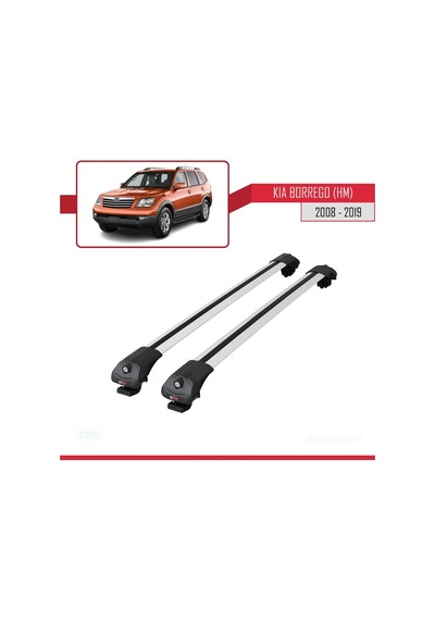 Kia Borrego Hm 2008-2019 Arası İle Uyumlu Ace-1 Ara Atkı Tavan Barı Gri