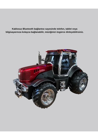 Bluetooth Nostaljik Traktör Hoparlör Led Işıklı 12w Güçlü Ses