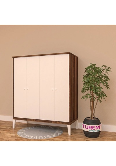 Baby 4 Kapılı Gardırop Mdf Sis Gri Baby 4 Kapılı Gardırop Mdf Sis Gri