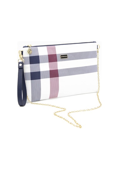Silver Polo Sp1034 Kadın Portföy & Clutch Ekose Beyaz-lacivert Beyaz - Lacivert