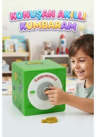 Konuşan Akıllı Kumbara - Eğitici Şifreli Ve Sesli Özel Anahtarlı Oyuncak Para Biriktirme Kasası