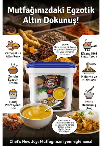 Chefs New Joy Curry Sauce Köri Sosu Köri Tozu 1 KG