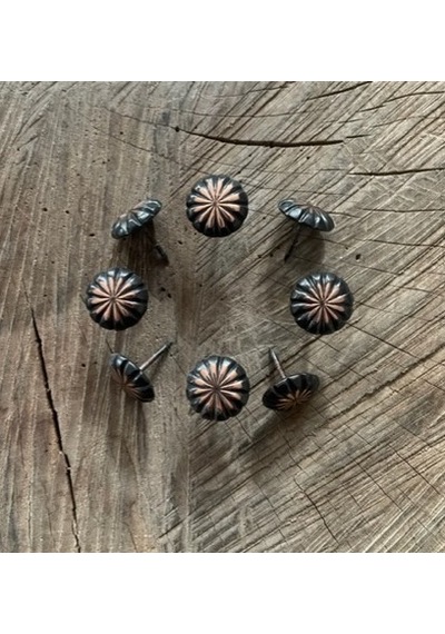 ÇİÇEK KABARA RAPTİYE KOLTUK KAPI ÇİVİSİ ANTİK SİYAH SARI 16MM 30A
