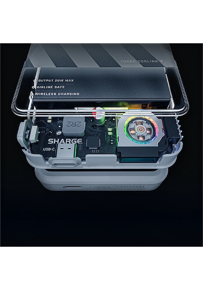 Sharge ICEMAG - Aktif Soğutmalı Manyetik Kablosuz PowerBank - Siyah