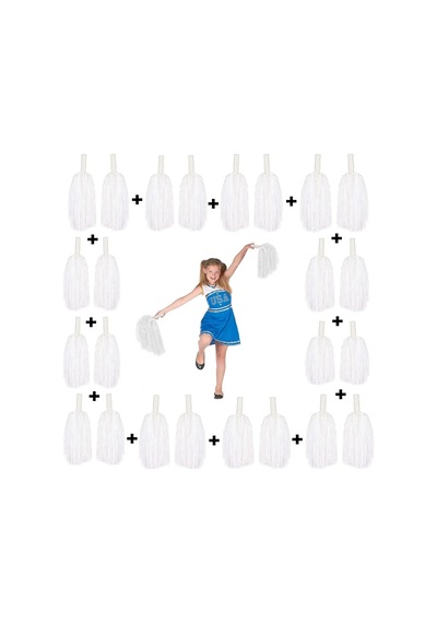Magicool 12 Çift 24 Adet Beyaz Renk 23 Nisan 19 Mayıs 29 Ekim Okul Gösteri Ponponları