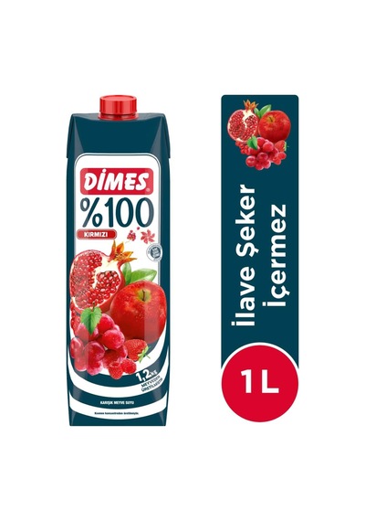 Dimes %100 Kırmızı Karışık Meyve Suyu 1 Lt X 6 Adet