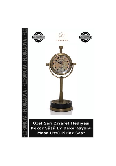 Özel Seri Ziyaret Hediyesi Dekor Süsü Ev Dekorasyonu Masa Üstü Pirinç Saat Pirinç Sarısı