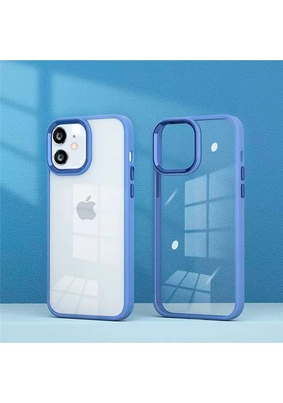 Ally Apple iPhone Uyumlu 12 - 12 Pro 6.1inç Kılıf Parlak Renkli Çerçeveli Ultra Lüx Tpu Silikon Kılıf- 5775 Mor