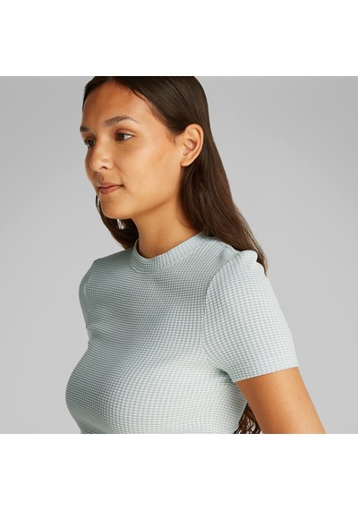 Calvin Klein Fitted Kadın Mavi T-shirtdüzj20j225239