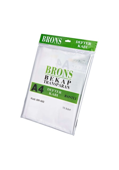 Brons Br-460 Hazır Defter Kabı A4 Şeffaf 10Lu