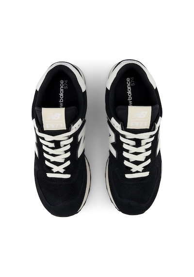 New Balance U574yce Erkek Hakiki Süet File Panelli Encap Yastıklamalı Retro Sneaker Siyah