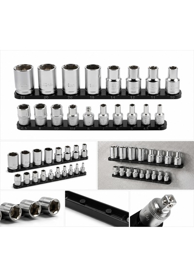E5 E16 & E10 E24 Lokma Düzenleyici Duvar Askısı Torx Lokma Organizeri Atölye Ve Garaj Düzenleme Aparatı
