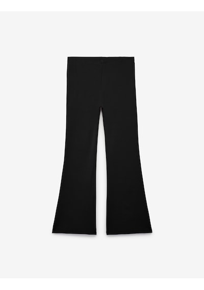 Koton Beli Lastikli Slim Fit İspanyol Paça Tayt Siyah 7wkg40036ak