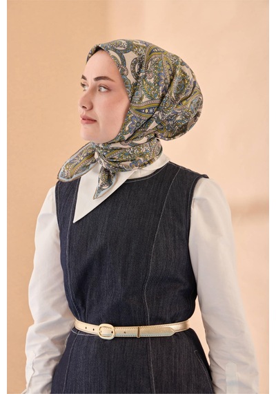 Silk Home Yaz Esintisi Eşarp 150002-06 Vizon, Bej, Lila Mavi, Sarı