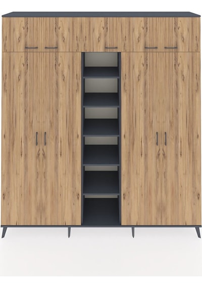 Hyperion Dolap 18 Raflı 9 Kapaklı 220x44x243 Antrasit-çam/antrasit Atlas Çam/antrasıt Hyperion Dolap 18 Raflı 9 Kapaklı 220x44x243 Antrasit-çam/antrasit Atlas Çam/antrasıt