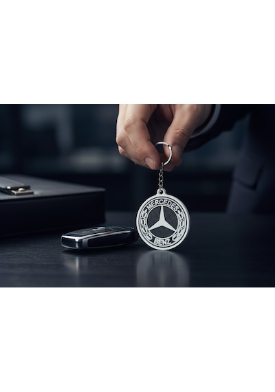 Mercedes Logo Anahtarlık 3d Baskı Mercedes Benz Uyumlu Şık Araç Anahtarlığı