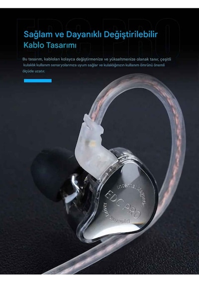 Kz Edc Pro 1dd Iem Kulak İçi Kulaklık Mikrofonlu Edc Pro