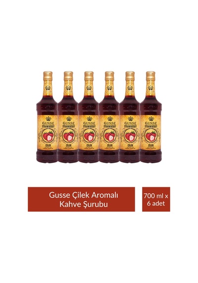 Gusse Çilek Strawberry Aromalı Kokteyl Şurubu 700 Ml X 6 Adet Diğer