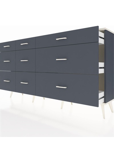 Arges Konsol 9 Çekmeceli 176x30x99 Antrasit-aytaşı/antrasit Aytası/antrasıt - Antrasıt Arges Konsol 9 Çekmeceli 176x30x99 Antrasit-aytaşı/antrasit Aytası/antrasıt - Antrasıt