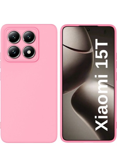 Xiaomi 15t Uyumlu Silikon Kılıf - Kamera Korumalı Esnek Pastel Renk Kapak - Pembe Pembe