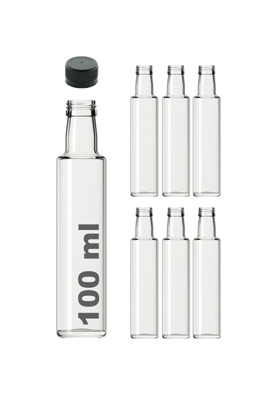 Şeffaf 100 Ml Sızdırmaz Kapaklı Boş Cam Şişe 6 Adet Sku: Smg8690010581136 Açık Gri