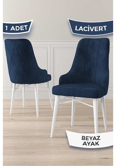 Canisa Concept Neta Serisi, 1.sınıf Babyface Kumaş Lacivert Sandalye, Beyaz Gürgen Ayak Sandalye Lacivert Ayakları Beyaz