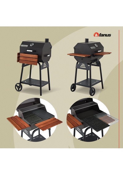 Fanus B50 Asansörlü Kömürlü Barbekü Mangal Döküm Izgaralı