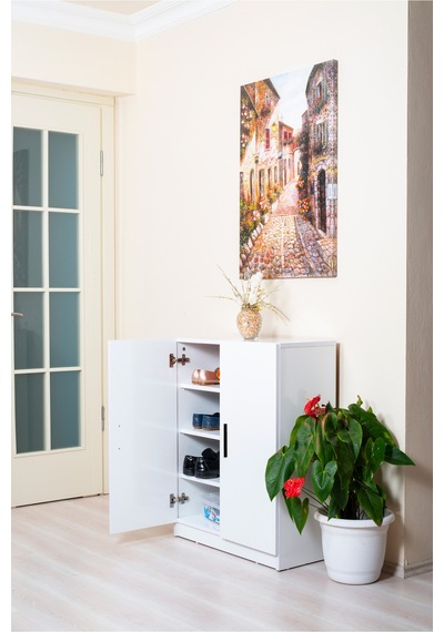 Alesta Life 2 Kapaklı 4 Raflı Ayakkabılık, Çok Amaçlı Dolap, Ayakkabı Dolabı Beyaz Alesta Life 2 Kapaklı 4 Raflı Ayakkabılık, Çok Amaçlı Dolap, Ayakkabı Dolabı Beyaz