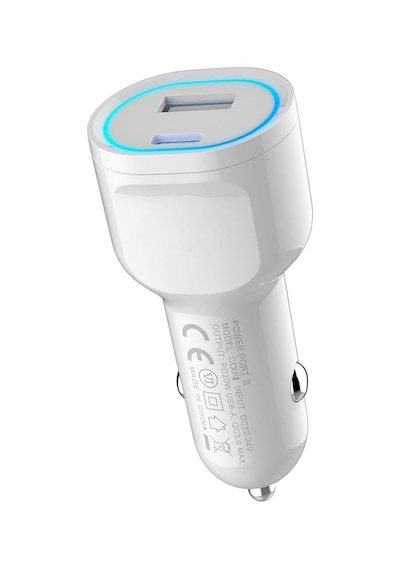 40w Araba Çakmaklık Hızlı Şarj Type-c Ve Usb Çıkışlı Pd Şarj Aleti Işıklı  Android Tam Uyumlu