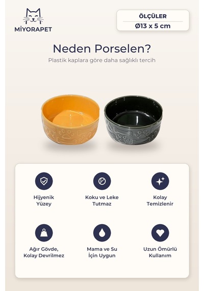 Mama Kabı Porselen-ikili Siyah Turuncu