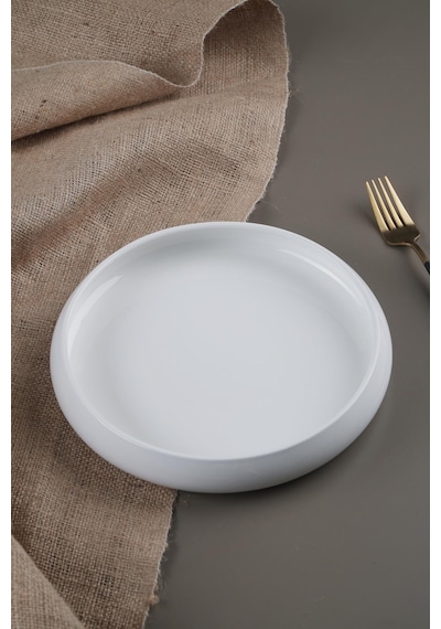 Acar SCT-21-0220/16 Bianco Perla Porselen Yuvarlak Tabak - 24 Cm