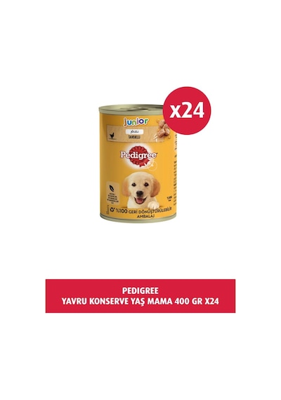Pedigree Tavuklu Yavru Konserve Köpek Yaş Mama 400 G X24