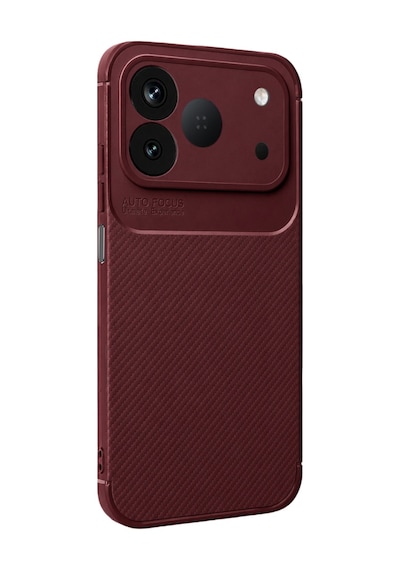 Tecno Spark 50 4g Kılıf Karbon Silikon Case Bordo