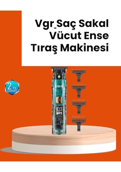 Cosmotex Vgr V-695 Şarjlı Saç Sakal Tıraş Makinesi 2600mah Batarya Ve Kılavuz Taraklı