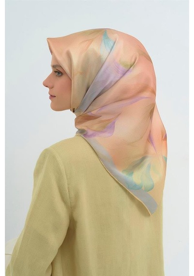 Armine İpek Eşarp 2026 Yaz - 9519-83 Soft Pembe Mavi Twill