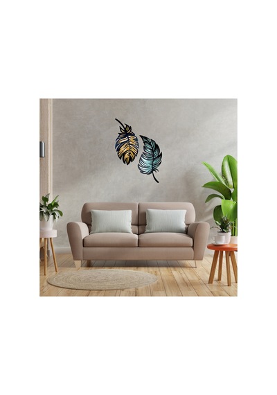 Led Işıklı Epoksili Ahşap Yaprak Tablo Dekoratif Duvar Dekorlu Gece Lambası Sarı - 758433006 Sarı